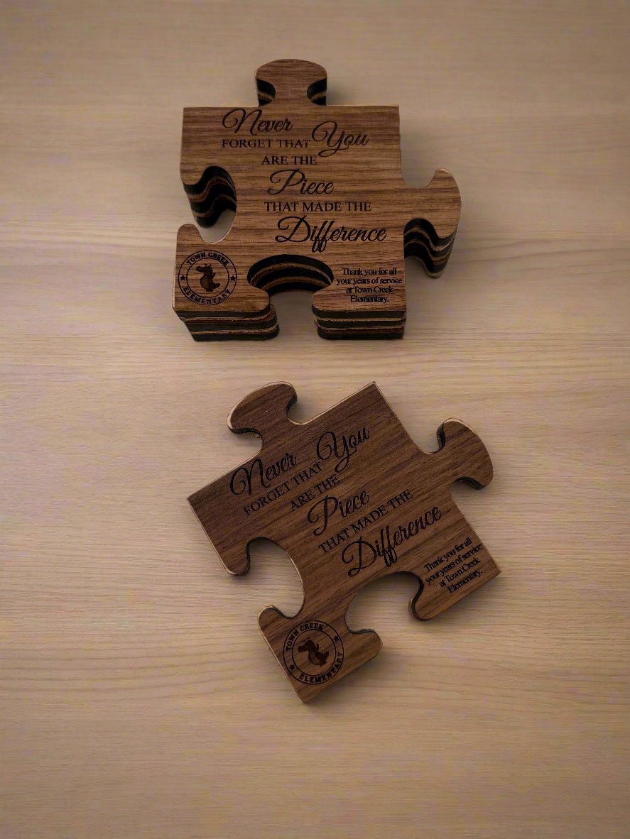 Personalized Walnut Puzzle Coasters - Set of 4