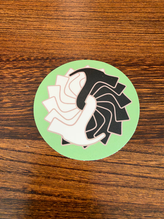 3x3 Round Green Bumper Sticker