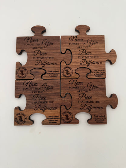 Personalized Walnut Puzzle Coasters - Set of 4